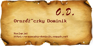 Orszáczky Dominik névjegykártya