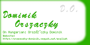 dominik orszaczky business card